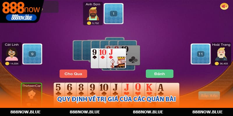 Quy định về trị giá của các quân bài